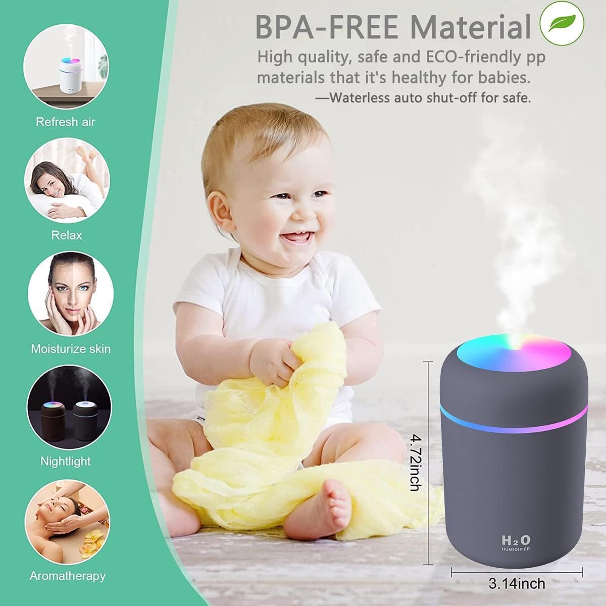H20 ULTRAGLOW MIST HUMIDIFIER